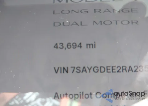 2024 Tesla Model Y Long Range Dual Motor All-Wheel Drive from USA, damaged, VIN 7SAYGDEE2RA235895